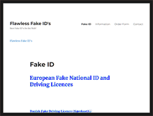 Tablet Screenshot of flawlessfakeids.com